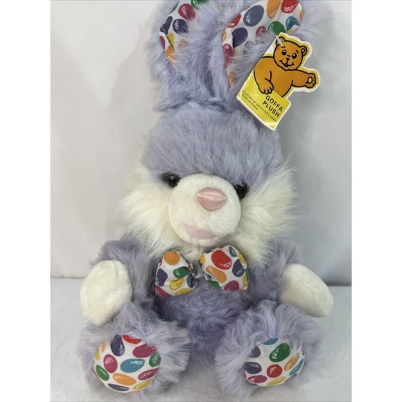Goffa Purple Rabbit Plush Jellybean Bowtie with Tag 16 in - Picture 2 of 16